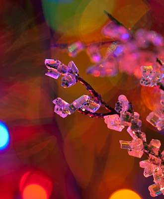 Crystals and Coloured Lights Garland & Lights on Christmas
Tree
